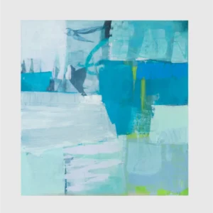 The Blue Between (£950)<br><span class="prod-category">Beach Lines Collection</span><br><span class="prod-size">63cm x 63cm oil on aluminium</span>